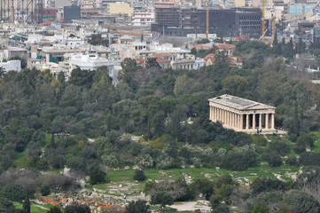 Fototapeta premium Antique City Symbols Landmarks Buildings Temple 2010 Athens Greece