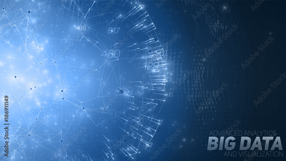 Poster big data circular visualization. futuristic space infographic. information aesthetic design. visual 