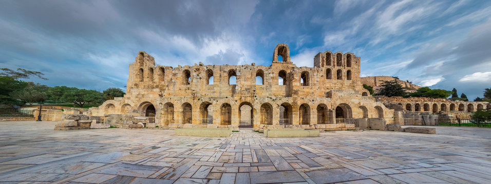 The theater of Herodion Atticus under the ruins of Acropolis, Athens, Greece.