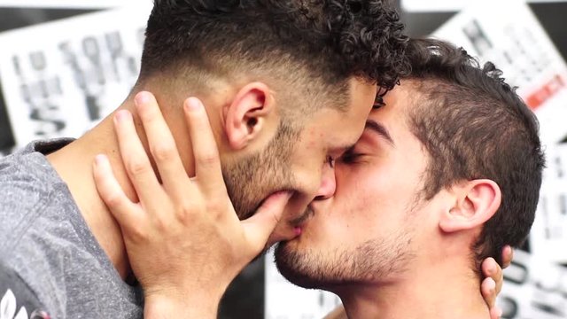 Gay Couple Kissing