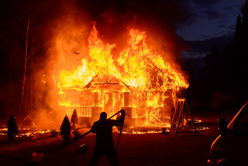 The house is on fire