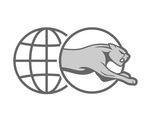 globe leopard cheetah tiger jaguar beast animal image vector