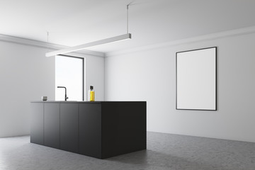 Gray and marble kitchen bar, poster