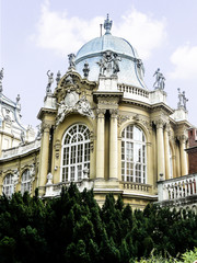 Fototapeta premium Detail of Vajdahunyad Castle in the City Park of Budapest, Hungary