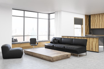 White living room corner square table and sofa