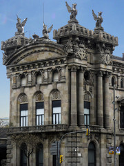 Fototapeta na wymiar Detail of an ancient building in Barcelona, Catalonia, Spain
