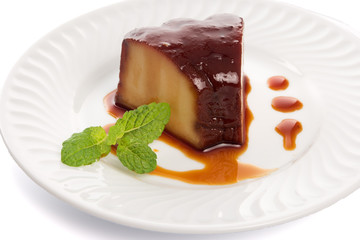 Homemade Pudding slice on a plate