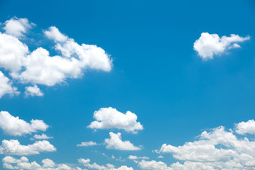 Naklejka na ściany i meble Wonderful blue sky and white clouds panorama