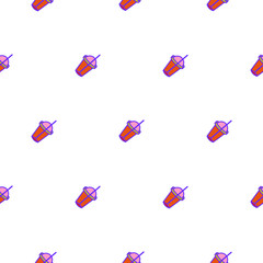 Smoothie cocktail simple vector seamless icon pattern.