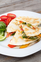 Chicken quesadilla dish