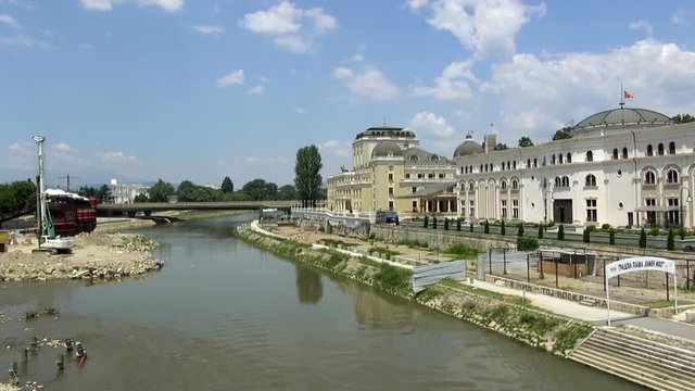 View of the river Vardar, Skopje, Macedonia