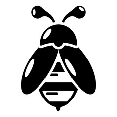 Bee icon, simple black style