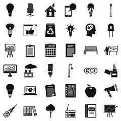 Factory icons set, simple style