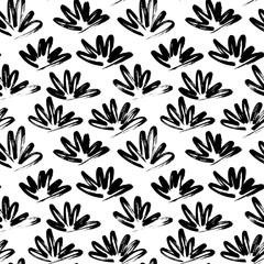 Abstract seamless hand drawn pattern. Modern grunge texture. Monochrome marker painted background. Texture with black strokes.