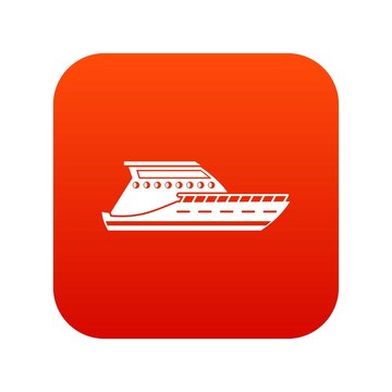 Yacht icon digital red