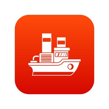 Small ship icon digital red