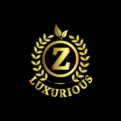 Z Luxurious Logo Gold Vector Template Design