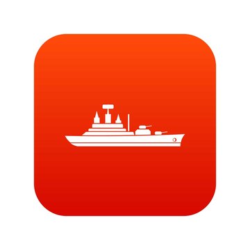 Warship icon digital red