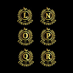 Alphabet Luxurious Gold Logo Vector Template Design
