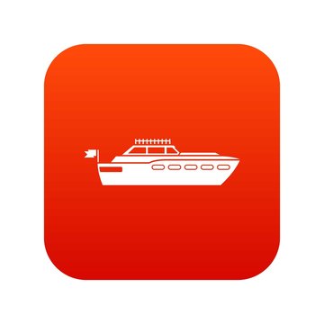 Big yacht icon digital red