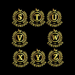 Alphabet Luxurious Gold Logo Vector Template Design