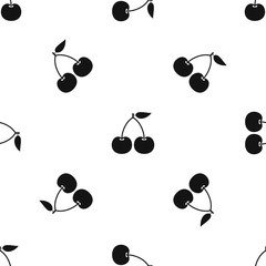 Cherry pattern seamless black