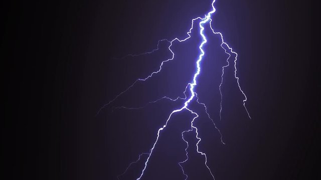Animation of lightning and thunderstorm.