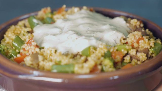 dressing with sauce dish