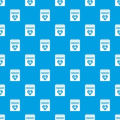 Valentines day calendar pattern seamless blue