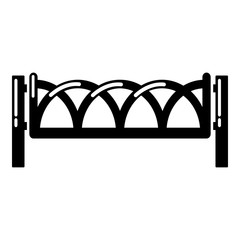 Fence wooden icon, simple black style
