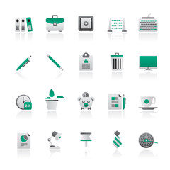 Business and office equipment icons - vector icon set 1