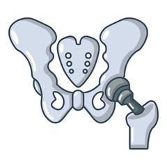 Hip bone icon, cartoon style.