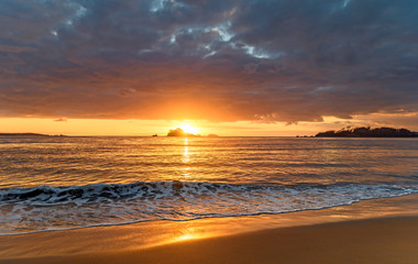 Obraz premium Sunrise Seascape with Island