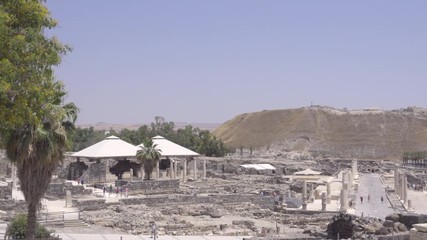 The historic Beit Shean archeological site