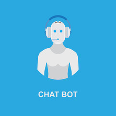 Chat bot icon for social networking. Flat vector illustration EPS 10