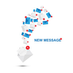 New message social concept with notifications about a new message. Flat vector illustration EPS 10