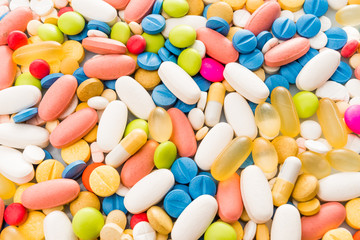 Medicine pills or capsules. pharmaceutical background