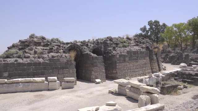Ampitheater ruins of the historic Beit Shean site