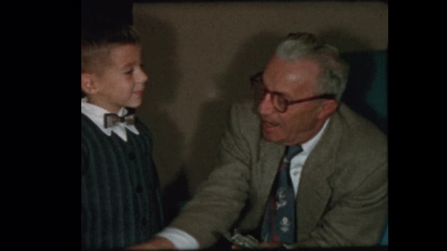 1957 Grandfather Gives 5 Year Old Grandson Money
