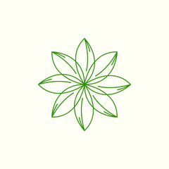 Flower Logo Design Template. Abstract elegant tree leaf flower logo icon vector design.
