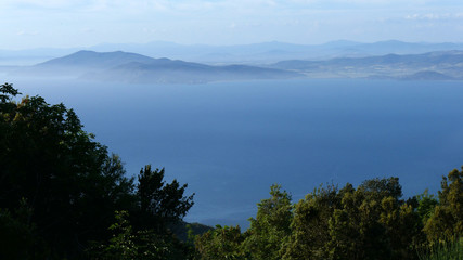 Fototapeta na wymiar Panorama di mare all'Argentario in Toscana