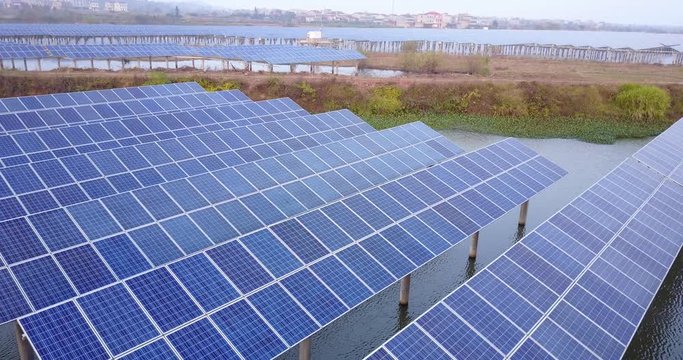 Chinese solar cells.Video. 4K shooting