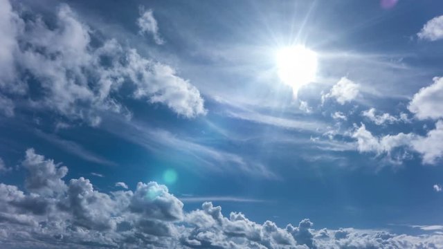 simultaneous movement of clouds of different levels, time lapses, video loop
