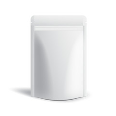 Blank Paper Zipper Bag Template on White Background : Vector Illustration