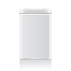 Blank Tin Box Template on White Background