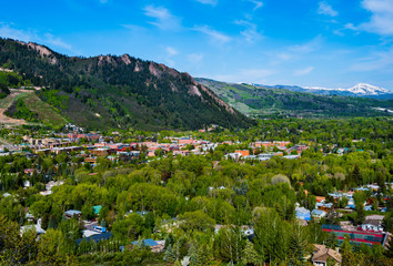 Fototapeta na wymiar Aerial view of Aspen Colorado