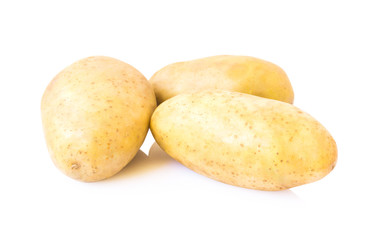 Potatoes isolated on white background, raw food