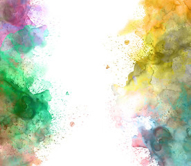 Abstract beautiful Colorful watercolor  painting  background, Colorful brush backgroundใ