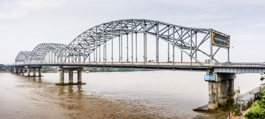 "Bayint Naung" bridge (No.2) in Yangon, Myanmar. Jan-2018. "Bayint Naung" is an ancient Myanmar king.