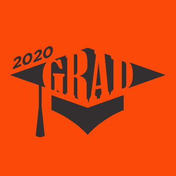 Class of 2020 Congratulations Graduate Typography with Cap and Tassel